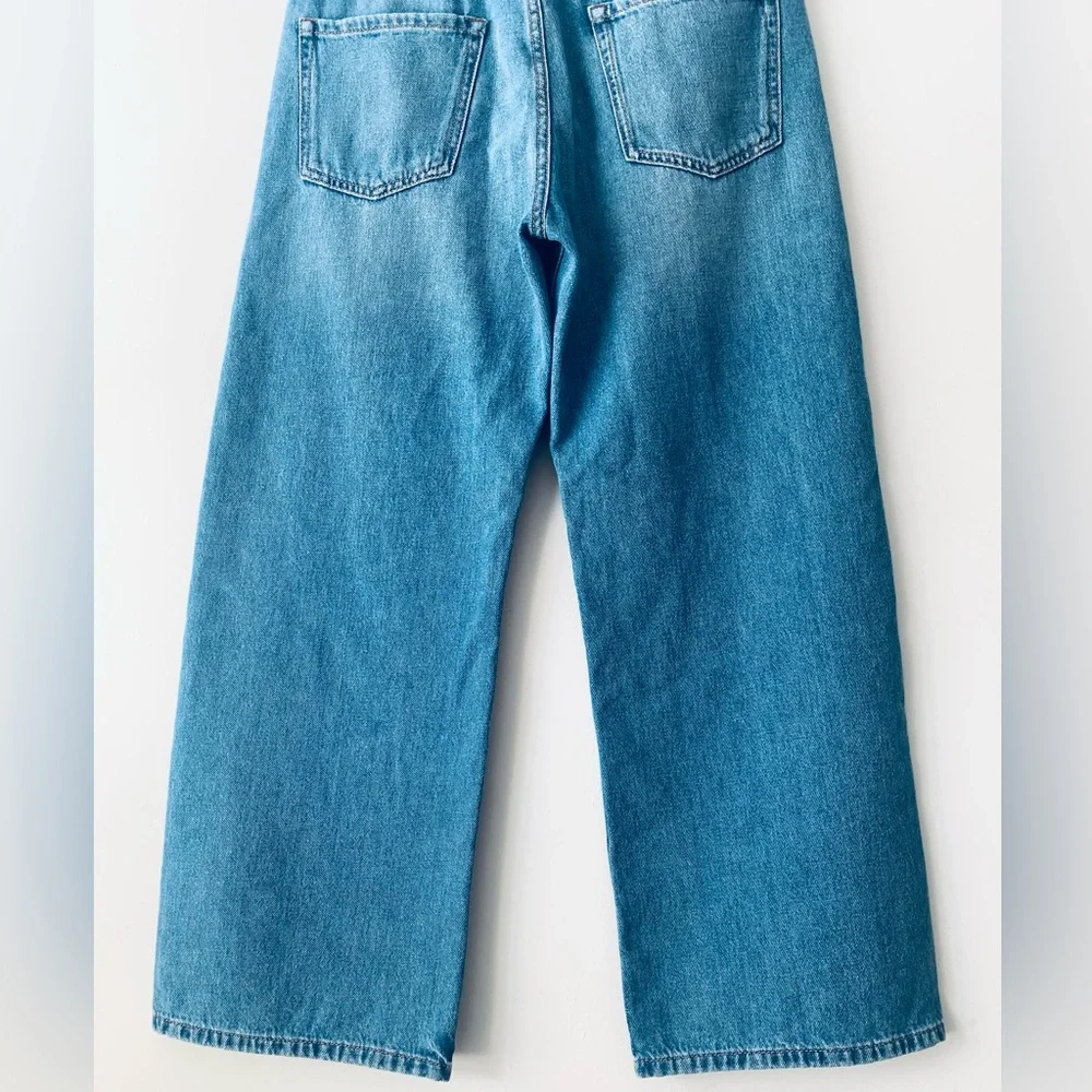 Weekend Max Mara Crop High Rise Wide Leg Jeans Light Wash Women Size 10 Skater
